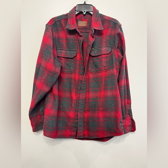 Orvis Other - Orvis Men’s Thick Heavy Red and Gray Plaid Flannel Button Down‎ Shirt Sz M